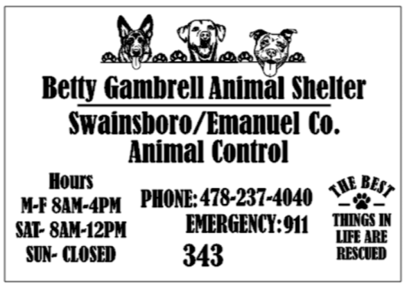 Logo for Swainsboro/Emanuel County Animal Control